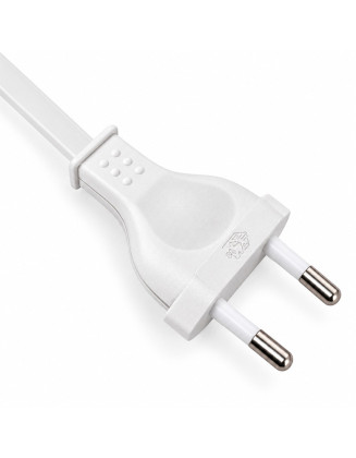 Cable armado 2 metros blanco, con interruptor y enchufe