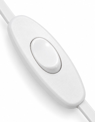 Cable armado 2 metros blanco, con interruptor y enchufe