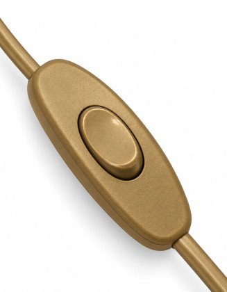 Cable armado 2 metros dorado, con interruptor y enchufe