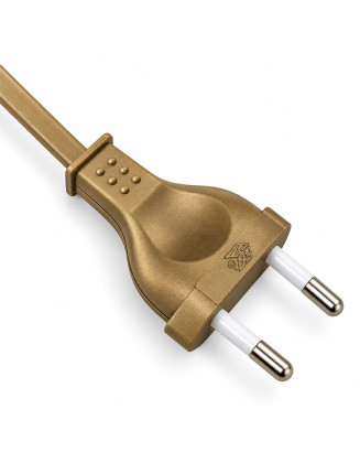 Cable armado 2 metros dorado, con interruptor y enchufe