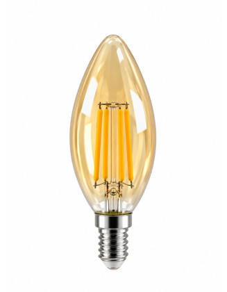 Ampolleta Vela C35 4W Filamento LED Vintage Ambar E14