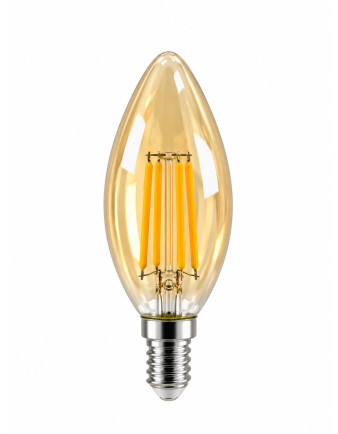 Ampolleta Vela C35 4W Filamento LED Vintage Ambar E14