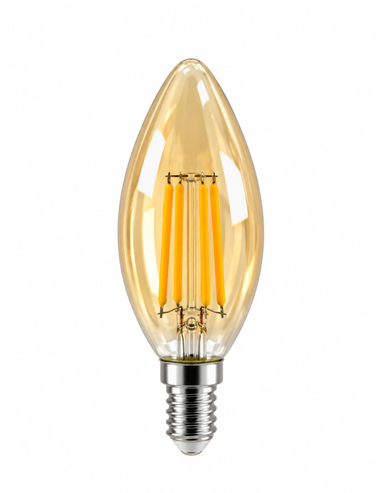 Ampolleta Vela C35 4W Filamento LED Vintage Ambar E14