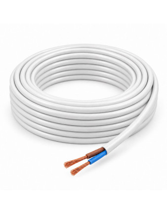 Cable Cordón Redondo Envainado Blanco 7 mm diám, hebras 2x0,75mm Precio por Metro