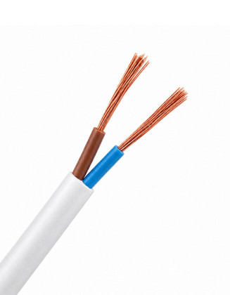 Cable Cordón Redondo Envainado Blanco 9 mm diám, hebras 2x0,75mm Precio por Metro