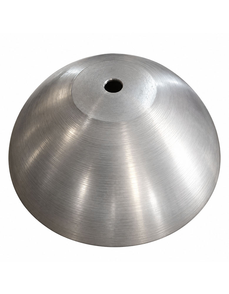 Pieza metálica nro 123, diámetro 137mm, altura 60mm, con 1 perforación