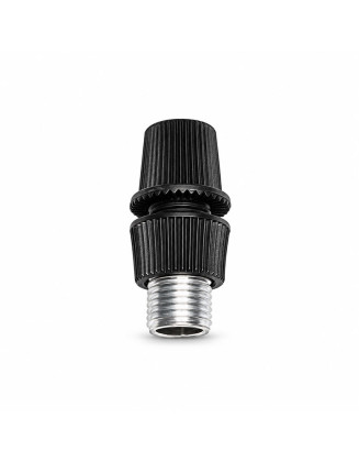 Fijador Cable Negro, Prensa Estopa con niple 2 cms metálico