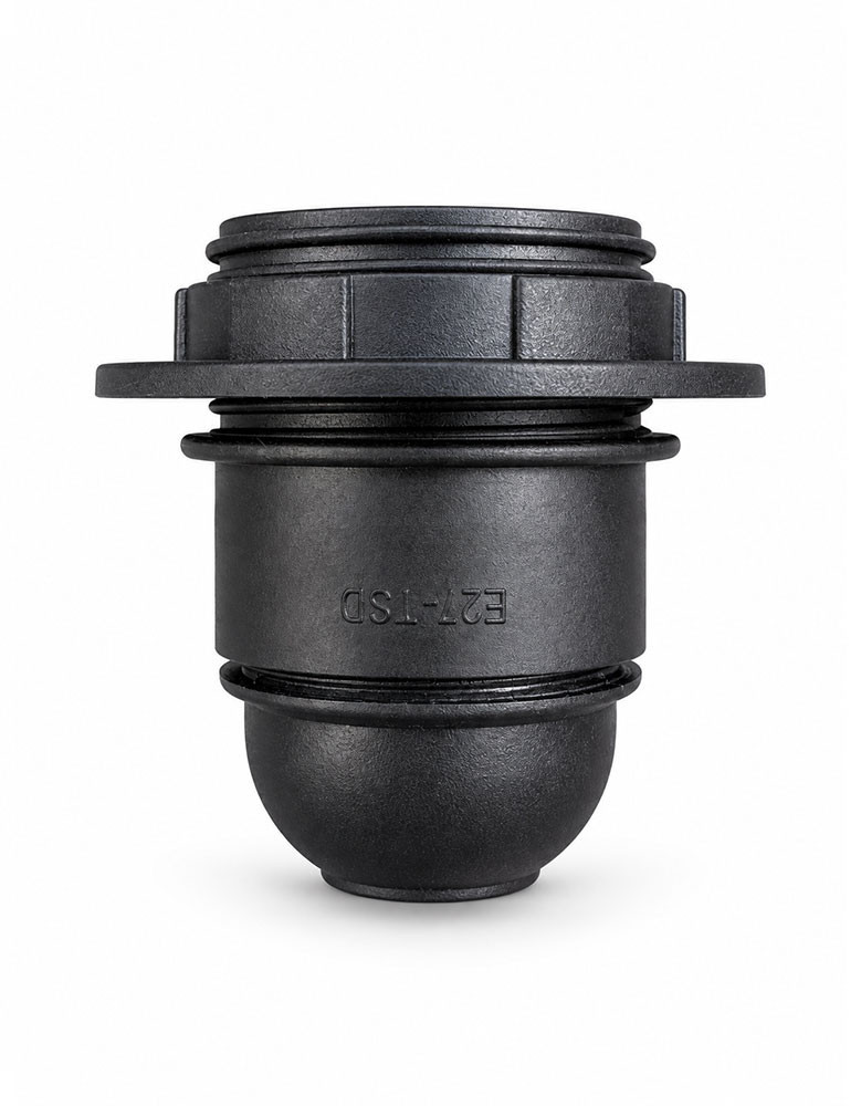 Portalámpara Soquete Anillo E27 negro