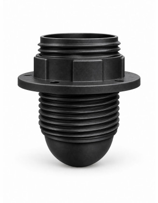 Portalámpara Soquete con 1 Anillo y sin Tope E27 negro