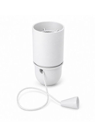 Portalámpara Soquete con Tirante interruptor E27 blanco, liso