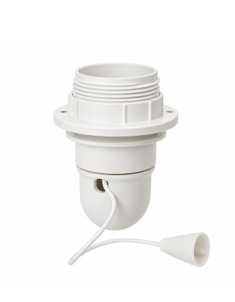 Portalámpara Soquete con Tirante interruptor E27 blanco, con anillo