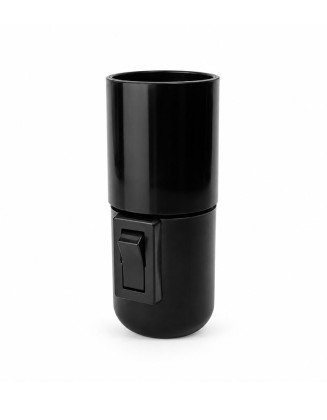 Portalámpara Soquete con Tecla Interruptor E27 negro, liso