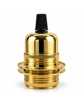 Portalámpara Soquete Anillo E27 dorado con fijador