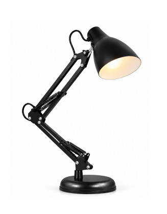 Lámpara Articulada escritorio Negra con base, 1 luz E27