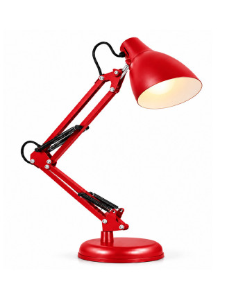 Lámpara Articulada escritorio roja con base, 1 luz E27