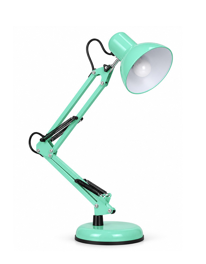 Lámpara de escritorio flexible Verde con base, soquete E27