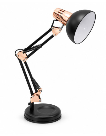 Lámpara Escritorio Cobre Negro, con base, 1 luz E27