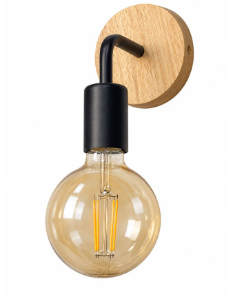 Aplique ele color  negro base madera