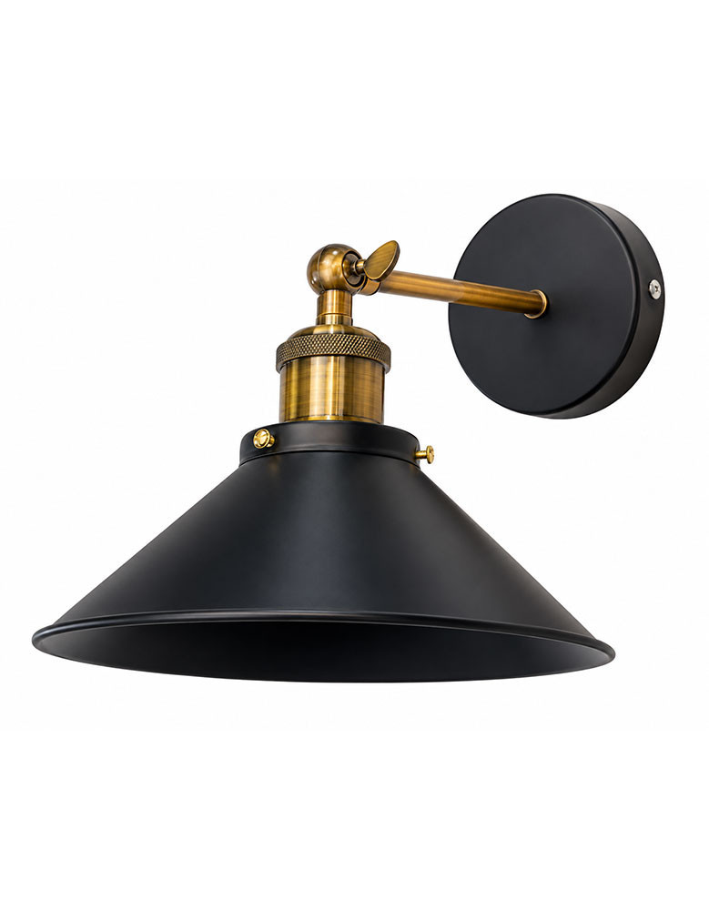 Aplique industrial vintage brazo articulado pantalla negra