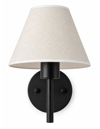 Aplique antorcha negro pantalla lino