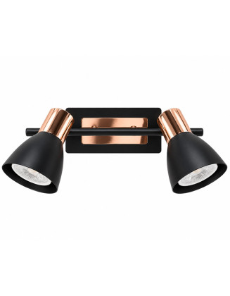 Foco negro con cobre 2 Luz GU10