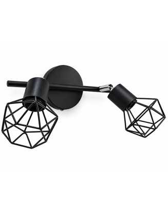 Foco vintage negro geometrico 2 luces E27