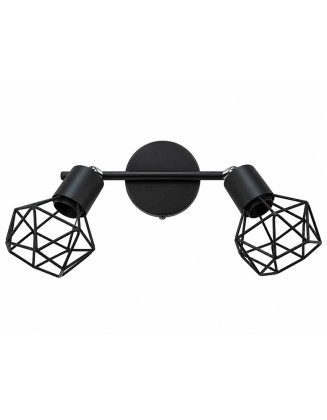 Foco vintage negro geometrico 2 luces E27
