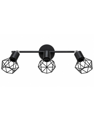 Foco vintage negro geometrico 3 luces E27