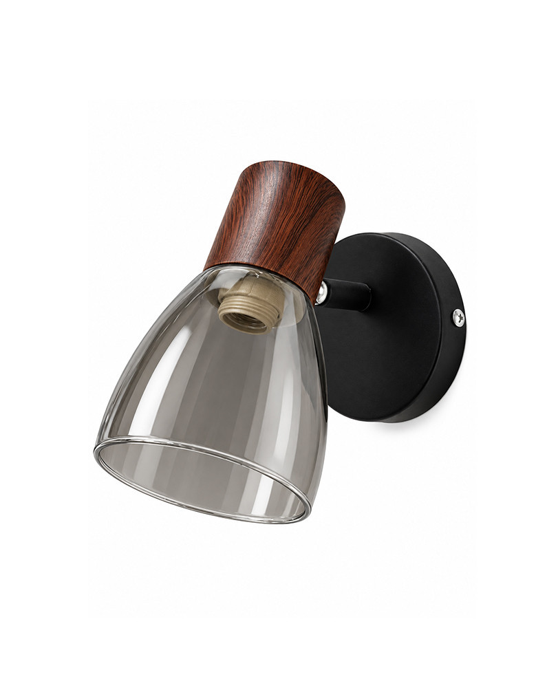 Foco black wood 1 luz E14