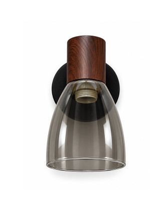 Foco black wood 1 luz E14