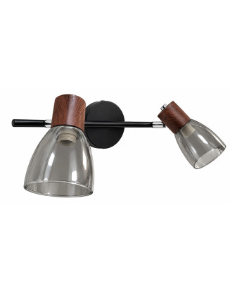 Foco black wood 2 luces E14