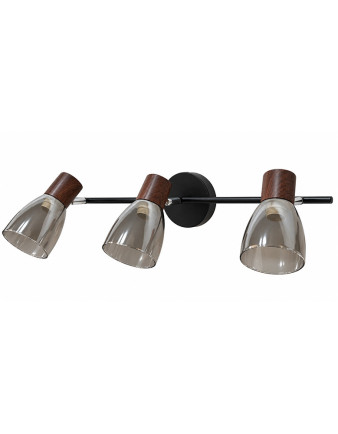 Foco black wood 3 luces E14
