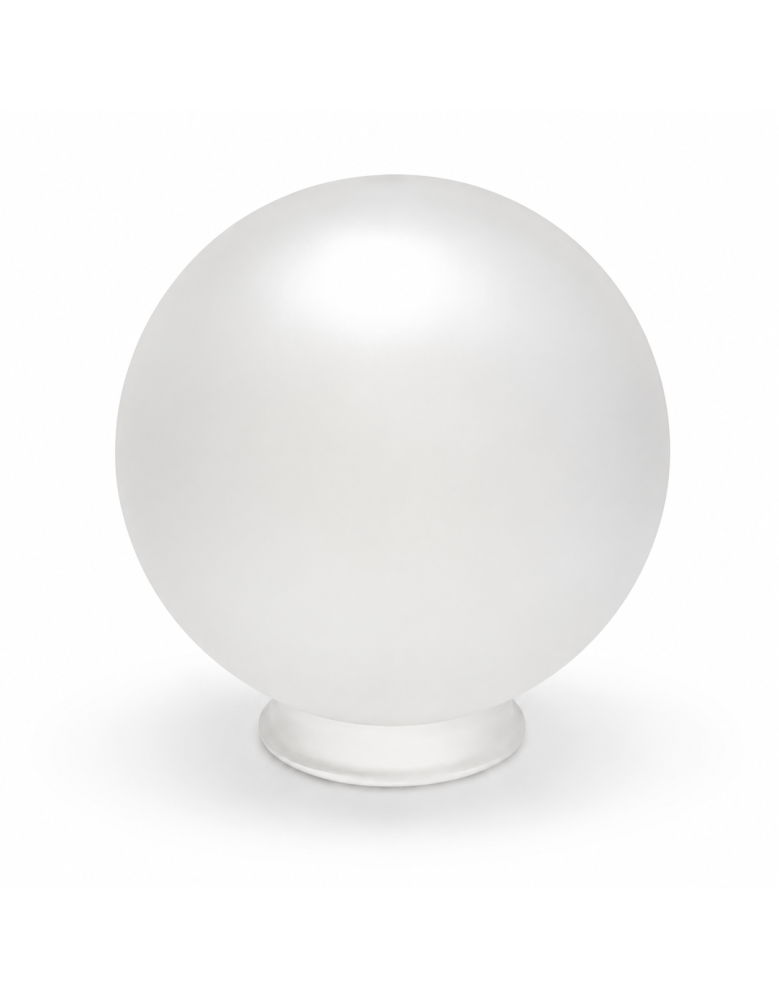 Globo 35 cms vidrio satinado, boca 14 cm